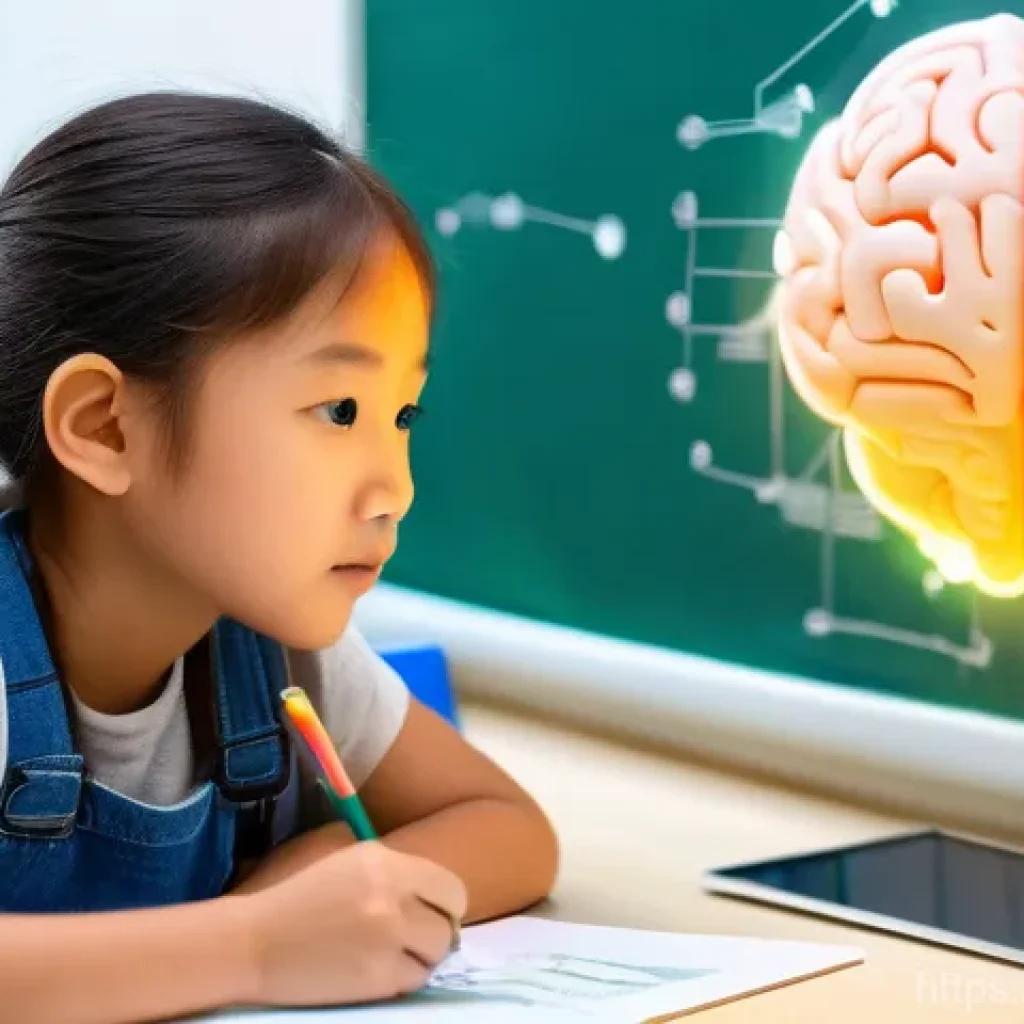 특수교육과 뇌기반 학습 - **Personalized Learning and Brain Maps:**
    A kind, empathetic female teacher (around 30-40 years ...